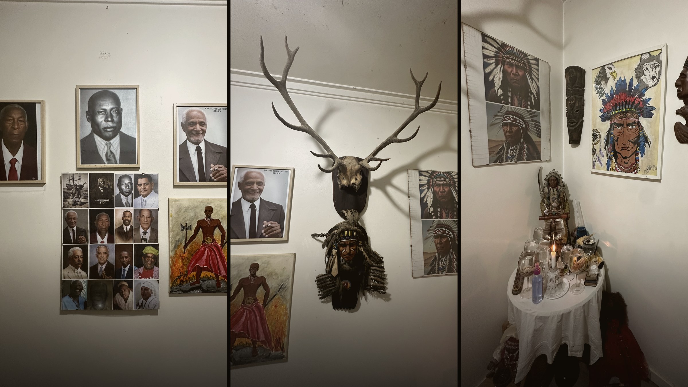 El cuarto de consulta: los mayores de la rama, los indios y el altar